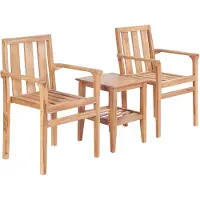 vidaXL Ensemble de bistro de jardin 3 pcs teck solide