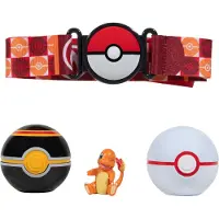 Jazwares Pokémon Clip'n'Go Ceinture Poké Set Pokéball, Balle de luxe & Glumanda