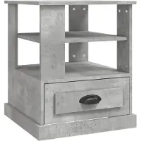 vidaXL Table d'appoint gris béton 50x50x60 cm bois d'ingénierie