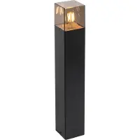 QAZQA Lampadaire d'extérieur noir 50 cm IP44 avec verre fumé - Danemark