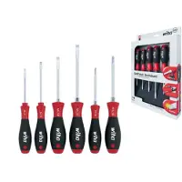 Wiha 21249 Jeu de tournevis SoftFinish - Fente - Pozidriv - 6 pcs - avec écrou six pans
