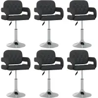 vidaXL Chaise de salle à manger 6 pcs. Pivotantes Noir Similicuir