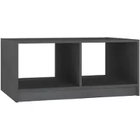 vidaXL Table basse Gris 75x50x33,5 cm Pin massif