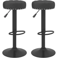 vidaXL Tabouret de bar 2 pcs. noir velours