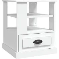 vidaXL Table d'appoint blanc 50x50x60 cm bois d’ingénierie