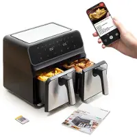 InnovaGoods Friteuse à air chaud Fryinn Double 8000 Noir Acier inoxydable 3400 W 8 L