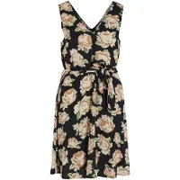Vila Robe d’été 'Eve' beige / chamois / vert clair / noir