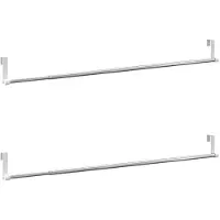 vidaXL Tringles à rideaux 2 pcs. Blanc et argenté 60-105 cm Aluminium