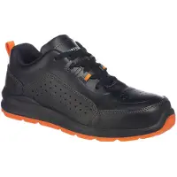 Portwest FC09 Compositelite Perforated Safety Trainer S1P Black/Orange Gr. 42