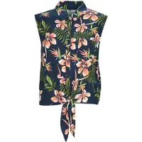 Roxy Tropical View Sleeveless V Neck T-shirt Multicolore S Femme