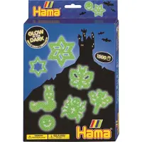 Hama Boite de perles Hama - Phosphorescent - 1500 perles à repasser - Loisirs créatifs