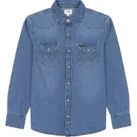 Wrangler 27mw Long Sleeve Shirt Bleu 4XL Homme