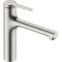 Hansgrohe Zesis M33 Mitigeur de cuisine 160 avec douchette extractible 2 jets aspect acier inox 74801800