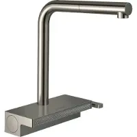 Hansgrohe Robinet de cuisine Aquno Select M81, monocommande, hauteur 250 mm, douchette extractible, 2 jets, finition en acier inoxydable