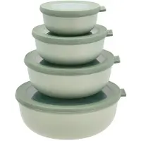Mepal - Cirqula Low Bowl Set Of 4 - Nordic Sage, Boîte de conservation, Vert