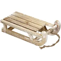 TECHSALES Luge de Noël, luge décorative avec 25 lumières LED blanches chaudes, 30 x 14 x 11 cm