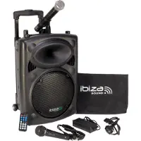 Ibiza Sound Système de sonorisation mobile PORT10VHF-BT 500 W Microphone sans fil Bluetooth