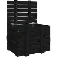 vidaXL Boîte de rangement Noir 58x40,5x42 cm Bois massif de pin