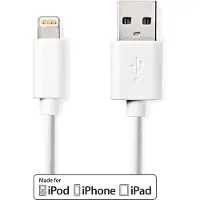 Nedis Câble Lightning - USB 2.0 - Apple Lightning 8 broches - Connecteur USB-A - 480 Mbps - Nickelé - 2,00 m - Rond - PVC - Blanc - Etiquette