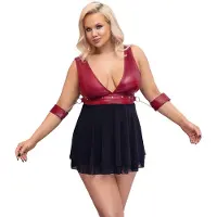 Cottelli Bondage Plus Size - babydoll rouge