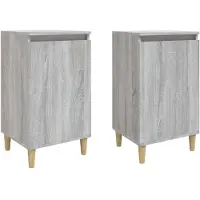 vidaXL Tables de chevet 2 pcs sonoma gris 40x35x70cm bois d'ingénierie