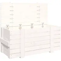 vidaXL Boîte de rangement Blanc 91x40,5x42 cm Bois massif de pin