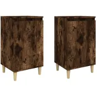 vidaXL Tables de chevet 2 pcs chêne fumé 40x35x70 cm bois d'ingénierie