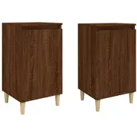 vidaXL Tables de chevet 2pcs chêne marron 40x35x70cm bois d'ingénierie