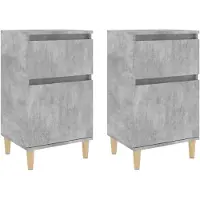 vidaXL Tables de chevet 2 pcs gris béton 40x35x70 cm