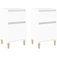 vidaXL Tables de chevet 2 pcs blanc 40x35x70 cm