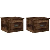 vidaXL Tables de chevet murales 2 pcs chêne fumé 41,5x36x28 cm