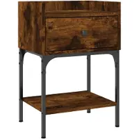 vidaXL Table de chevet chêne fumé 40,5x31x60 cm bois d'ingénierie