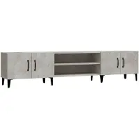 vidaXL Meuble TV Gris béton 180x31.5x40 cm Bois d'ingénierie
