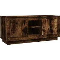 vidaXL Armoire TV chêne fumé 102x35x45 cm Bois composite