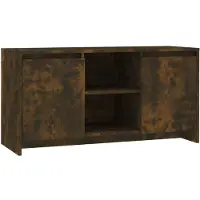 vidaXL Armoire TV chêne fumé 102x37,5x52,5 cm Bois composite