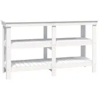 vidaXL Banc de travail Blanc 142,5x50x80 cm Bois de pin massif