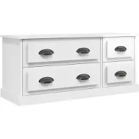 vidaXL Armoire TV blanc brillant 100x35,5x45 cm Bois composite