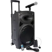 Ibiza Sound Système de sonorisation mobile PORT12VHF-BT 700W Bluetooth Microphone sans fil
