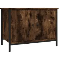 vidaXL Armoire TV avec portes chêne fumé 60x35x45 cm Bois composite