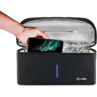 Celly CellyUniversal Stérilisateur UV portable Universel (s), sac de désinfection UV-C pour smartphones et accessoires, tablettes jusqu'à 8", montres, masques faciaux, gants.
