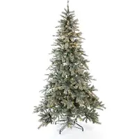 Evergreen sapin de Noël artificiel épicéa Frost blanc 180 cm avec guirlande lumineuse