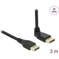 DeLOCK - DisplayPort-Kabel - DisplayPort (M) zu DisplayPort (M) gewinkelt - DisplayPort 1.4 - 3 m - 8K Unterstützung - Schwarz