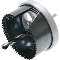 Bgs Jeu 3 scies cloches bois plâtre Ø 60 - 67 - 74 mm profondeur 30 mm foret centrage