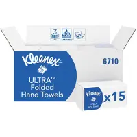 Kleenex® Essuie-mains Ultra 6710 - 318 x 215 mm - pliage interfolié - 3 épaisseurs - 1440 feuilles - 15 paquets de 96 feuilles - blanc