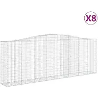 vidaXL Gabions avec arc surélevé 8 pcs. 400x50x140/160cm Fer galvanisé