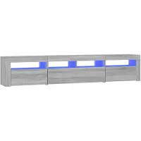vidaXL Armoire TV avec lampes LED Gris Sonoma 210x35x40 cm