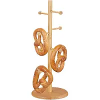Relaxdays Porte-Tasses En Bambou, 8 Branches, Hxd : 50x19,5 Cm, Arbre À Tasses, Porte-Saucissons, Porte-Bretzels, Nature -