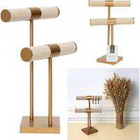 Home Deco Factory Porte-bijoux - - Double - Chic - Beige et Marron