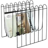 Home Deco Factory Range magazines en métal filaire Spirale Noir