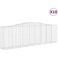 vidaXL Gabions avec arc surélevé 10 pcs 400x50x120/140cm Fer galvanisé
